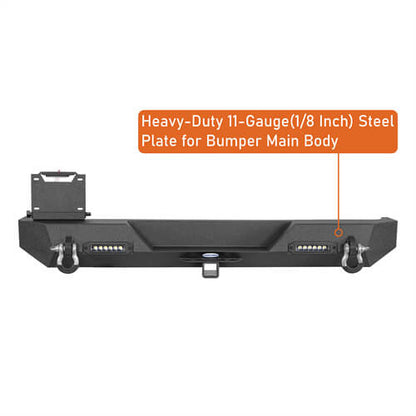 Off-Road Rear Bumper w/ LED Lights For 1987-1995 Jeep Wrangler YJ - LandShaker-lsg1062-9