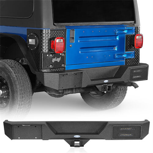 Rear Bumper w/ LED Lights For 1987-2006 Jeep Wrangler YJ & TJ - LandShaker-lsg1039-1