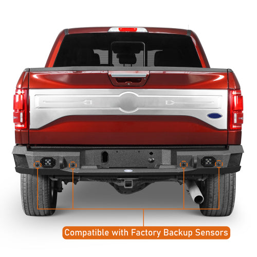 LandShaker Rear Bumper w/25W Spotlight for 15-17 Ford F-150, Excluding Raptor lsg8284 12