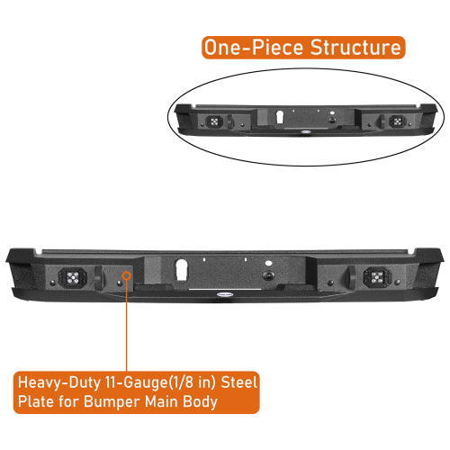 LandShaker Rear Bumper w/25W Spotlight for 15-17 Ford F-150, Excluding Raptor lsg8284 7