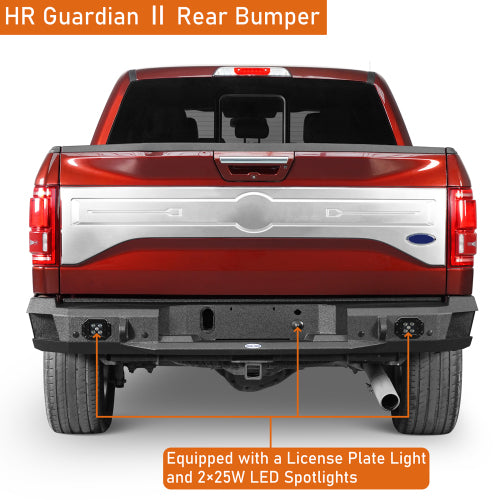 LandShaker Rear Bumper w/25W Spotlight for 15-17 Ford F-150, Excluding Raptor lsg8284 9