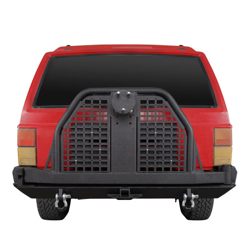 LandShaker Rear Bumper w/ Swing Out Tire Carrier & Foldable Table for 1984-2001 Jeep Cherokee XJ lsg9030 2