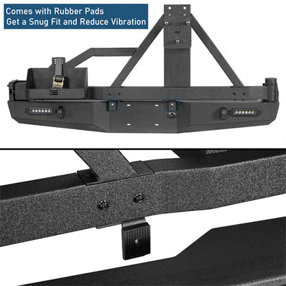 Rear Bumper w/Swing Out Tire Carrier, 5.3-Gallon Jerry Can Holder(05-15 Toyota Tacoma)-LandShaker