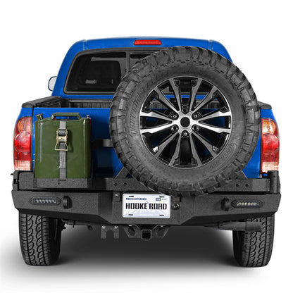 Rear Bumper w/Swing Out Tire Carrier, 5.3-Gallon Jerry Can Holder(05-15 Toyota Tacoma)-LandShaker