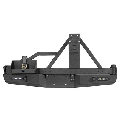 Rear Bumper w/Swing Out Tire Carrier, 5.3-Gallon Jerry Can Holder(05-15 Toyota Tacoma)-LandShaker