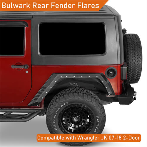 Bulwark Rear Fender Flares For 2007-2018 Jeep Wrangler JK 2-Door - LandShaker-lsg2105-4