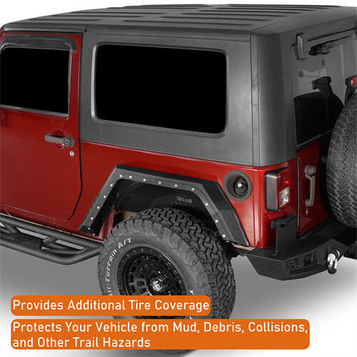 Bulwark Rear Fender Flares For 2007-2018 Jeep Wrangler JK 2-Door - LandShaker-lsg2105-5