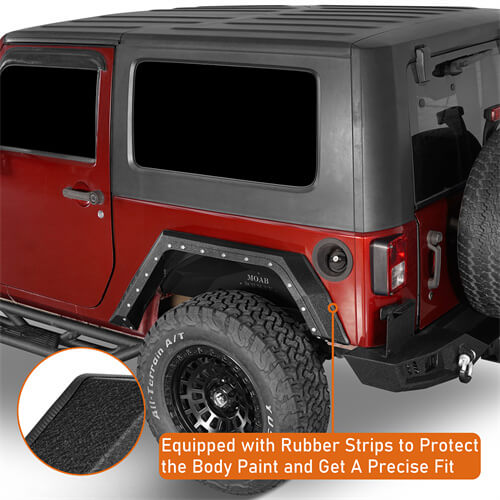 Bulwark Rear Fender Flares For 2007-2018 Jeep Wrangler JK 2-Door - LandShaker-lsg2105-7