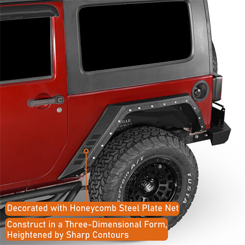 Bulwark Rear Fender Flares For 2007-2018 Jeep Wrangler JK 2-Door - LandShaker-lsg2105-8