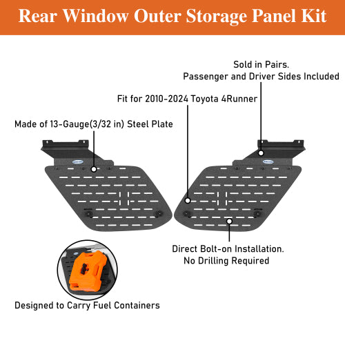 LandShaker Rear Window Exterior Storage Panel Molle Panel Kit for 2010-2024 Toyota 4Runner lsg9804s 11