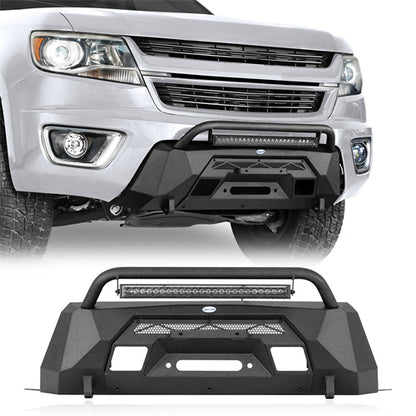 Road Trip Blink Stubby Front Bumper w/ LED Spotlight For 2015-2020 Chevy Colorado(Excluding ZR2 Models) - LandShaker4x4