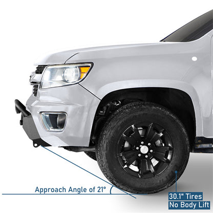 Road Trip Blink Stubby Front Bumper w/ LED Spotlight For 2015-2020 Chevy Colorado(Excluding ZR2 Models) - LandShaker4x4