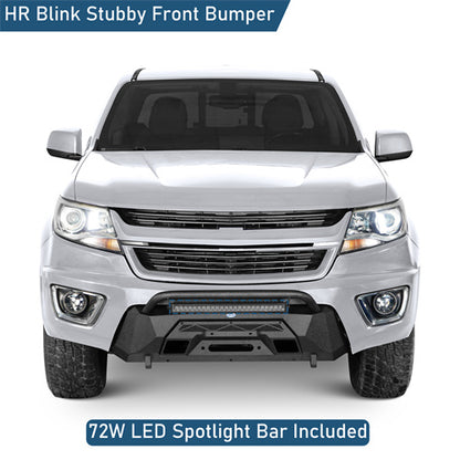 Road Trip Blink Stubby Front Bumper w/ LED Spotlight For 2015-2020 Chevy Colorado(Excluding ZR2 Models) - LandShaker4x4