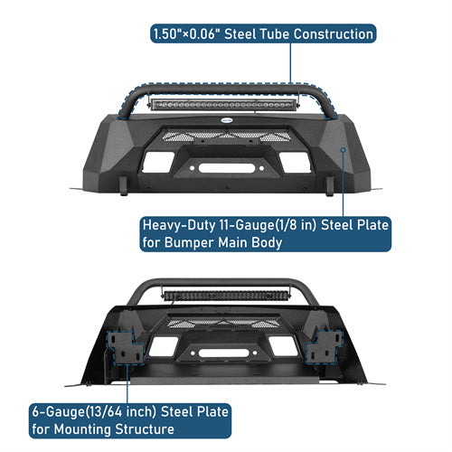 Road Trip Blink Stubby Front Bumper w/ LED Spotlight For 2015-2020 Chevy Colorado(Excluding ZR2 Models) - LandShaker4x4