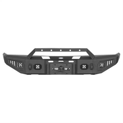 Road Trip Front Bumper w/ Winch Plate & LED Spotlights For 1988-1998 Chevy C/K 1500 2500 3500 - LandShaker