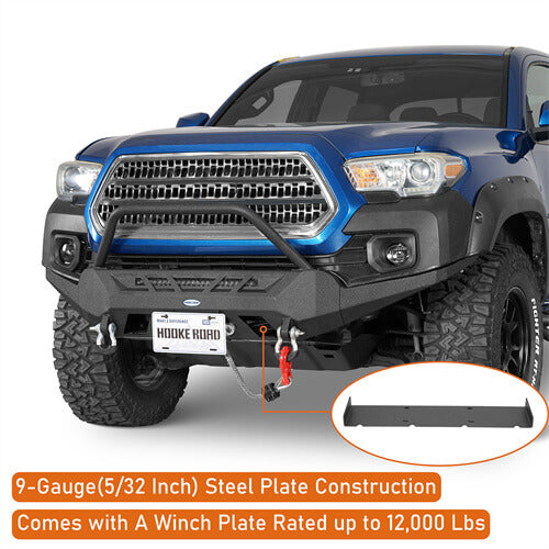 Road Trip Front Bumper w/ Winch Plate For 2016-2023 Toyota Tacoma 3rd Gen - Ultralisk4x4