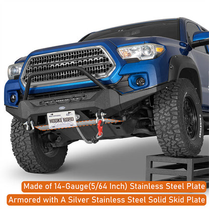 Road Trip Front Bumper w/ Winch Plate For 2016-2023 Toyota Tacoma 3rd Gen - Ultralisk4x4