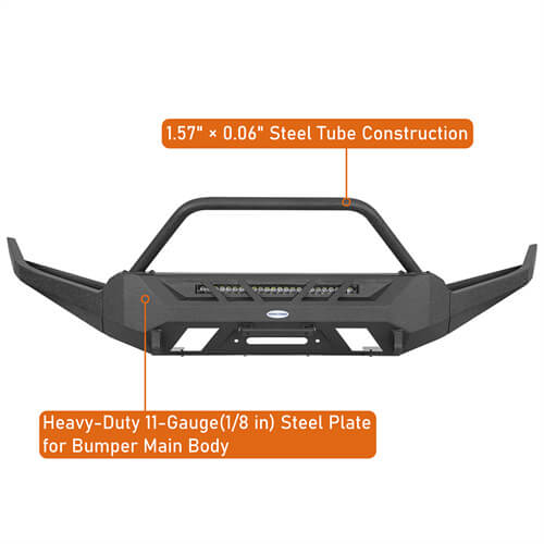 Road Trip Front Bumper w/ Winch Plate For 2016-2023 Toyota Tacoma 3rd Gen - Ultralisk4x4