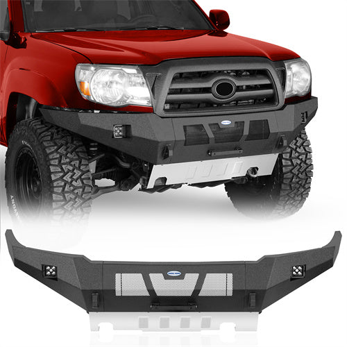 Road Trip Full-Width Front Bumper w/ LED Lights For 2005-2011 Toyota Tacoma - LandShaker4x4