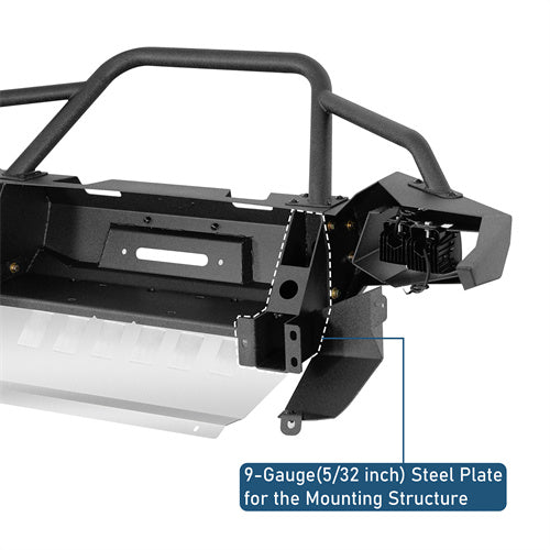 Road Trip Full-Width Front Bumper w/ LED Lights For 2005-2011 Toyota Tacoma - LandShaker4x4