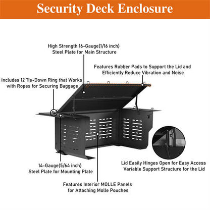 Road Trip Security Deck Enclosure For 2018-2023 Jeep Wrangler JL 2-Door - LandShaker-lsg3069-10