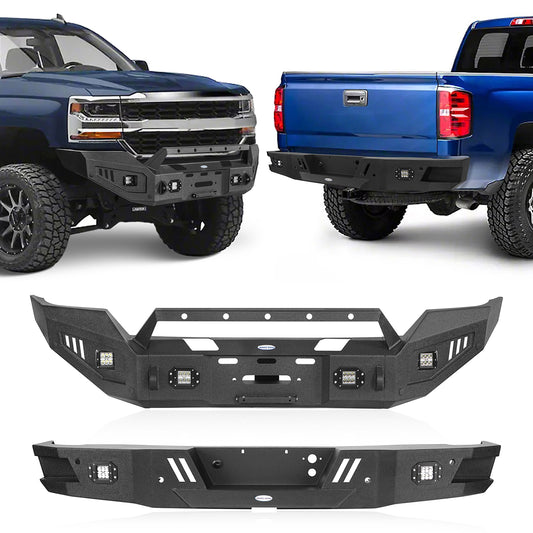 Steel Offroad Front & Rear Bumper For 2016-2018 Silverado 1500 - LandShaker4x4