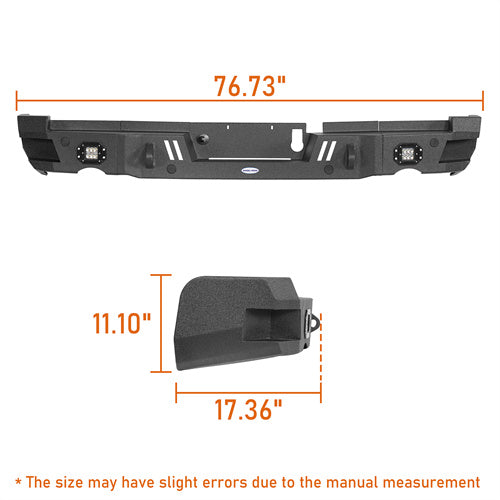 LandShaker Steel Rear Bumper for 2019-2023 Ram 1500, Excluding 2019-2023 Ram 1500 Classic Models lsg6033 8