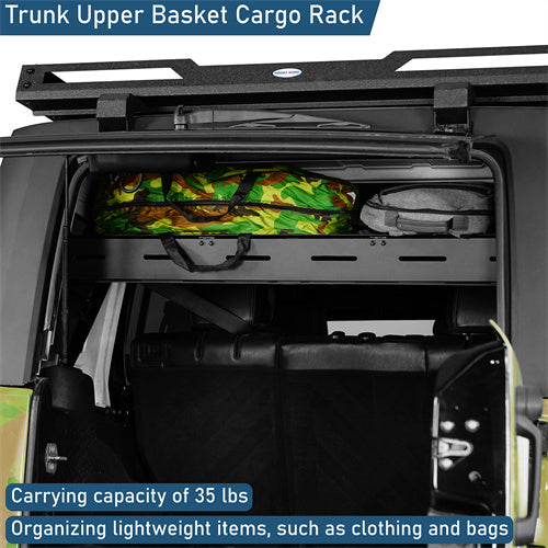 Trunk Upper Basket Cargo Rack For 2007-2018 Jeep Wrangler JK 4-Door Hardtop - LandShaker4x4