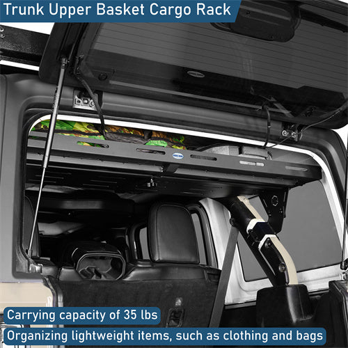 Trunk Upper Basket Cargo Rack For 2018-2024 Jeep Wrangler JL 4-Door Hardtop - LandShaker4x4