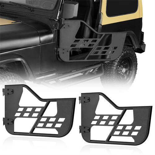 Rock Crawler Tubular Door Guards For 1976-1995 Jeep CJ-7 & Jeep Wrangler YJ - LandShaker-lsg1063-1