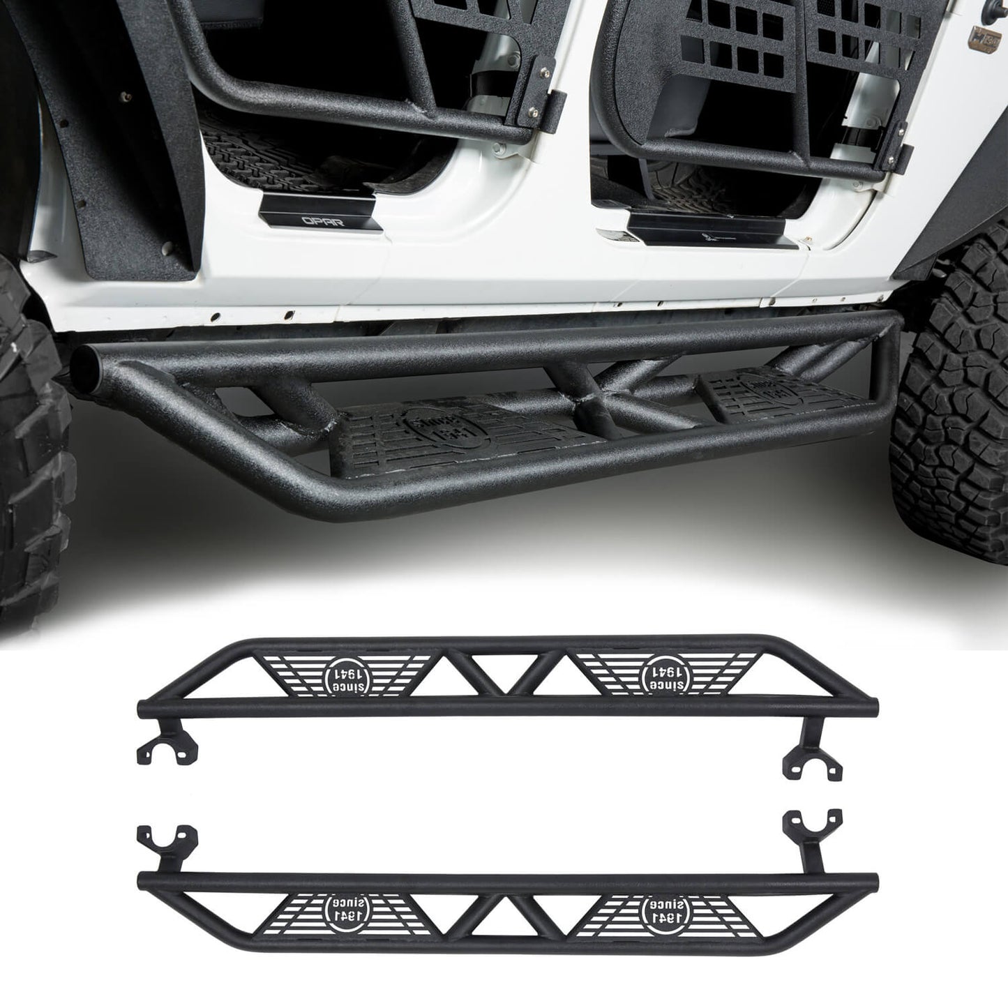 BLADE Side Steps Rocker Guard Nerf Bars(07-18 Jeep Wrangler JK JKU 4 Door)-LandShaker