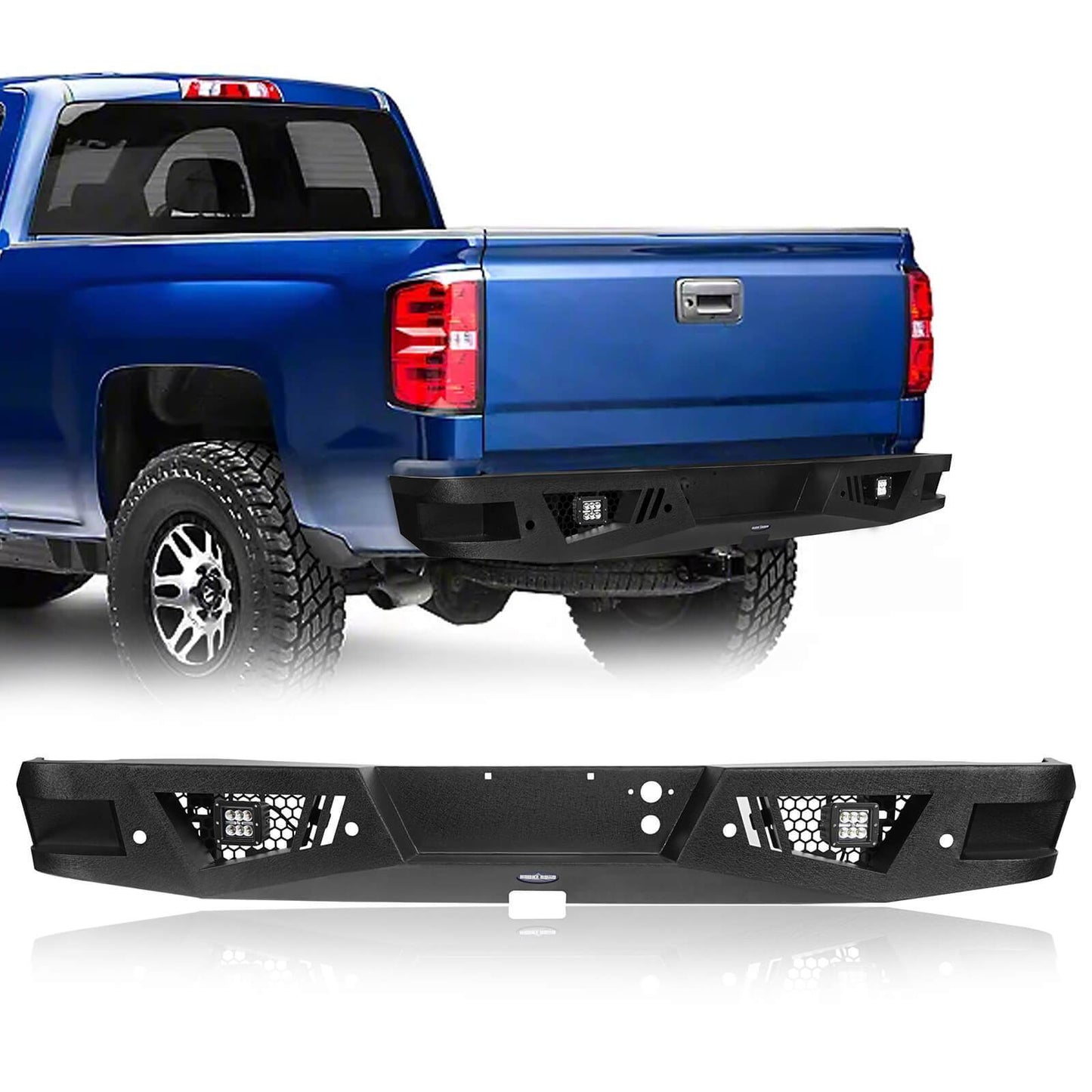 Chevrolet Rear Bumper w/LED Floodlights(07-18 Chevy Silverado 1500)-LandShaker