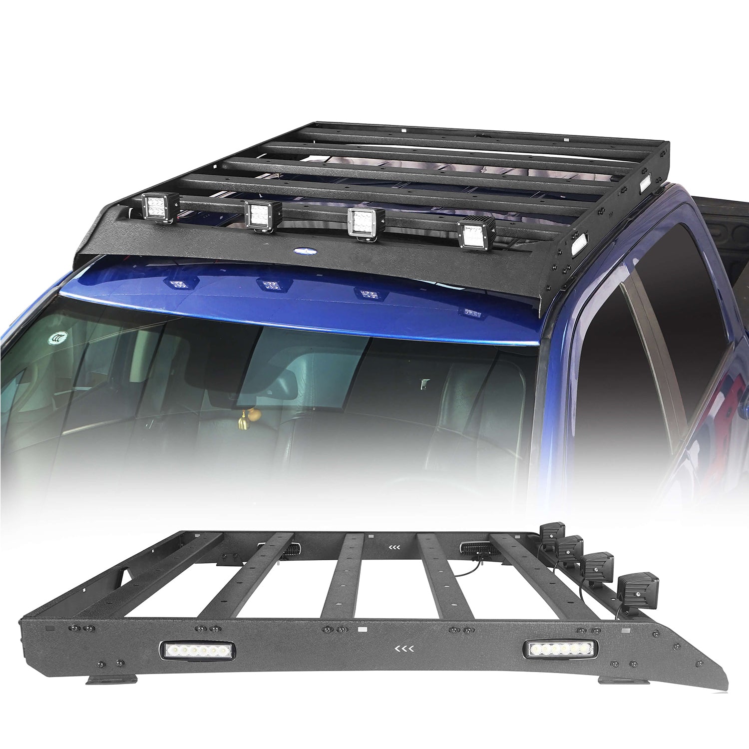 Hooke Road® Dodge Ram Top Roof Rack Cargo Carrier for Dodge Ram Crew Cab bxg804 u-Box BXG804 2