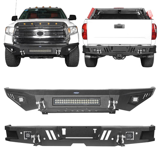 Front Bumper & Full Width Rear Bumper for 2014-2021 Toyota Tundra  b5001+b5002 1