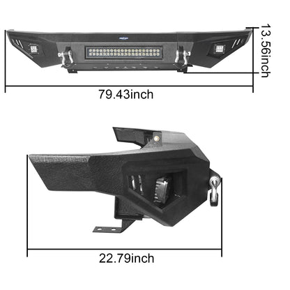 Front Bumper & Full Width Rear Bumper for 2014-2021 Toyota Tundra  b5001+b5002 14