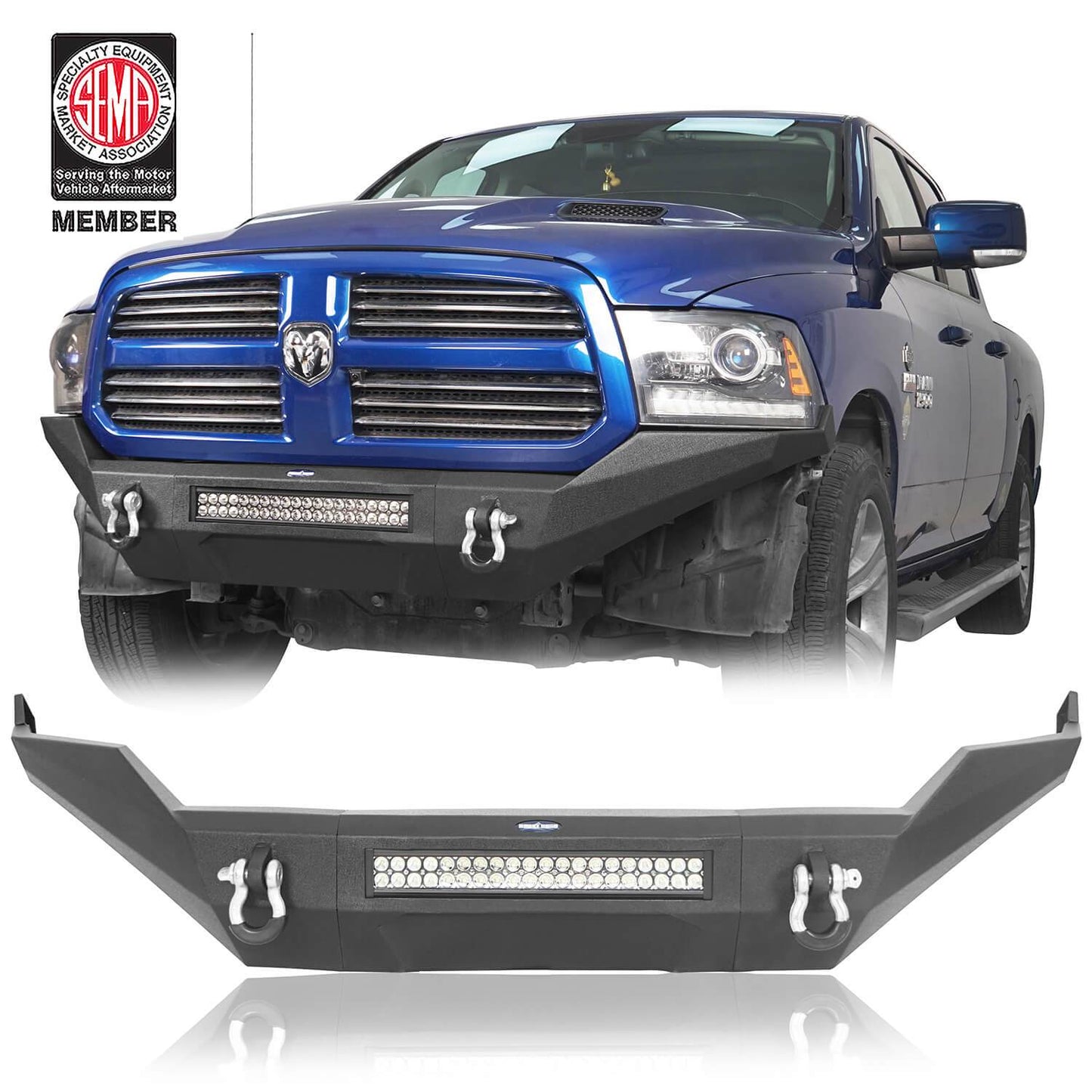 Full Width Front Bumper / Rear Bumper / Roof Rack(13-18 Dodge Ram 1500 Crew Cab & Quad Cab,Excluding Rebel)-LandShaker