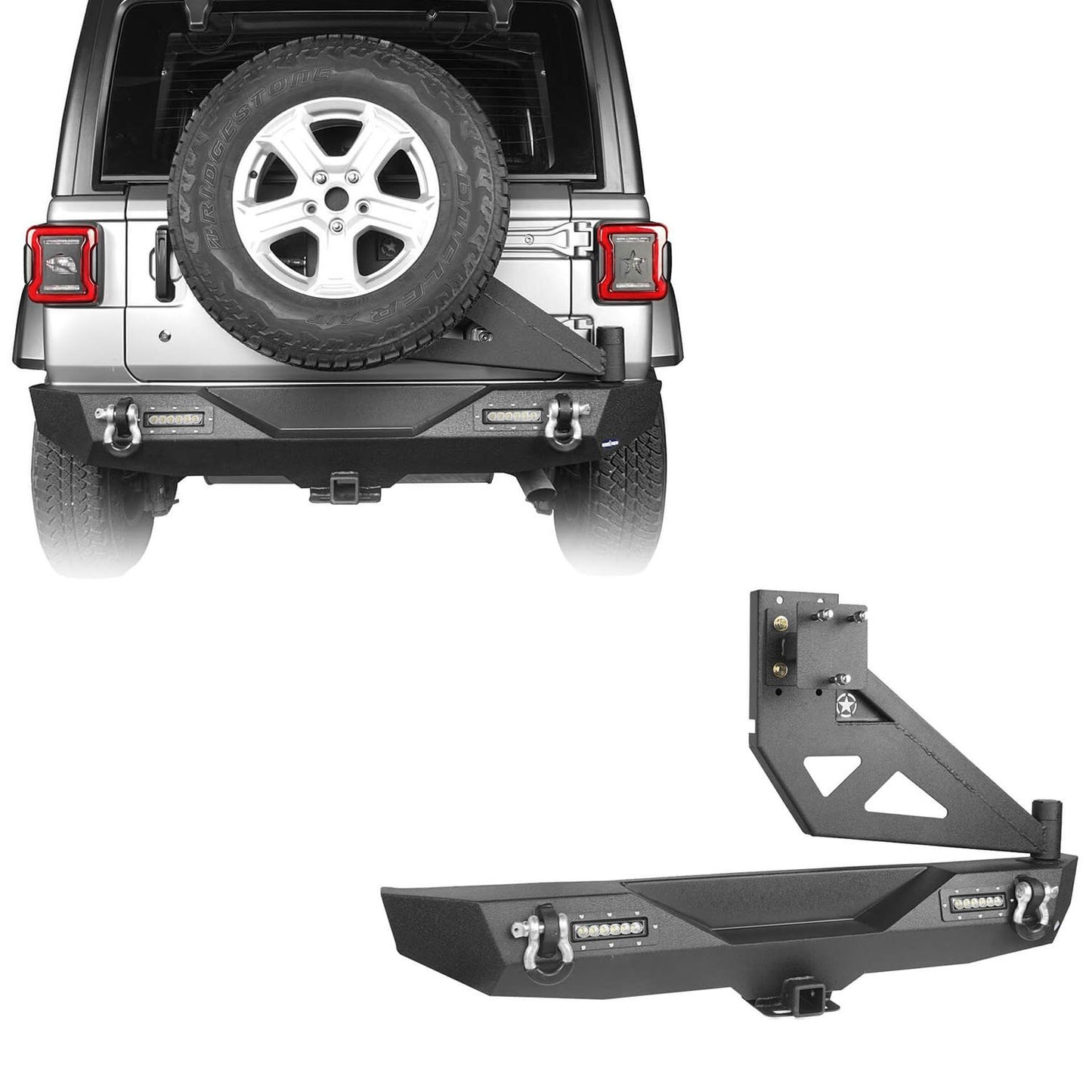 Front Bumper & Rear Bumper w/Tire Carrier(18-25 Jeep Wrangler JL)-LandShaker