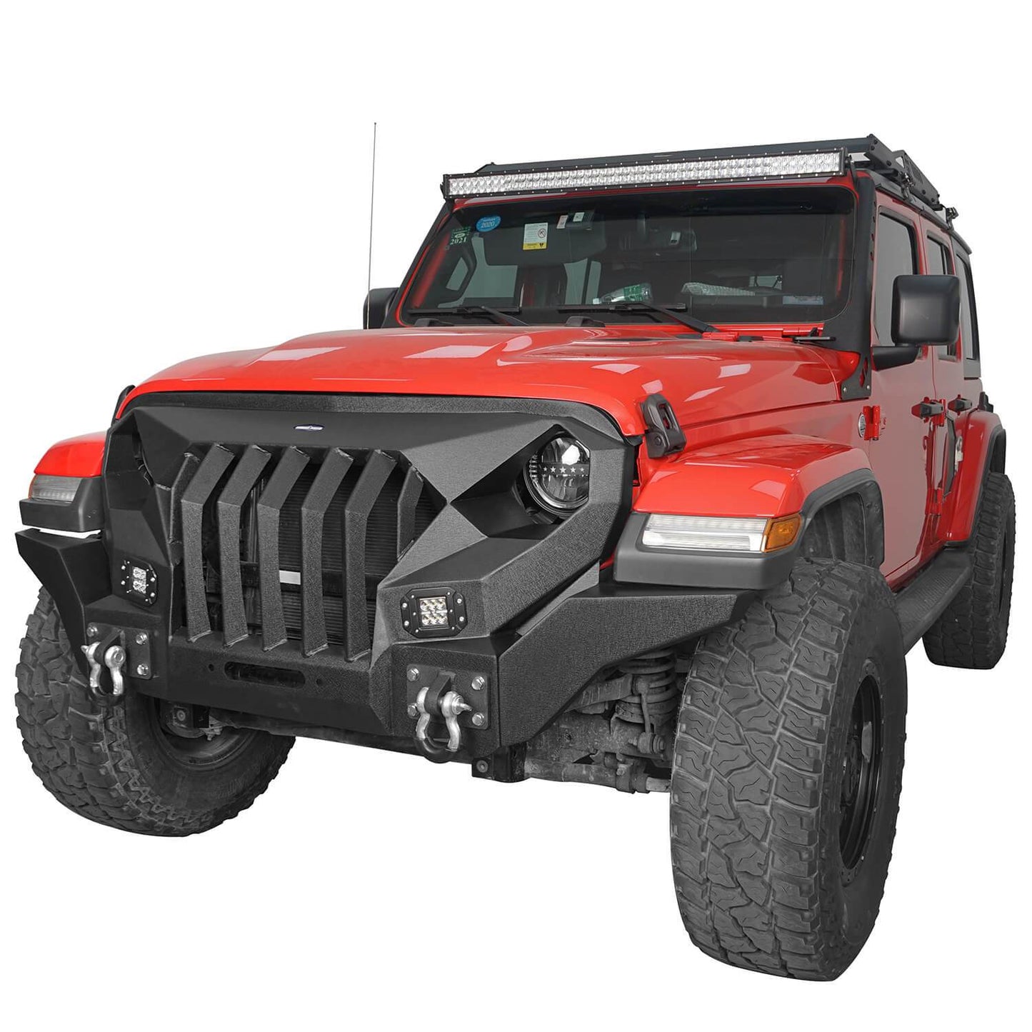 Front Bumper with Mad Max Grill(20-25 Jeep Gladiator JT & 18-25 Jeep Wrangler JL)-LandShaker