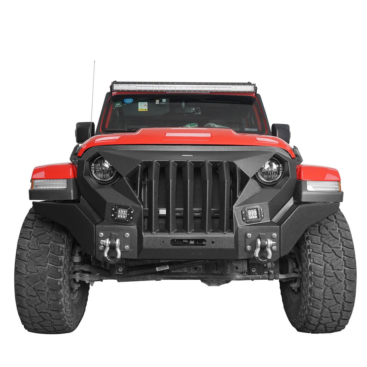 Front Bumper with Mad Max Grill(20-25 Jeep Gladiator JT & 18-25 Jeep Wrangler JL)-LandShaker