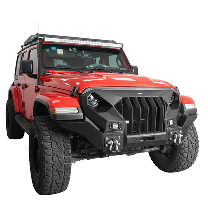 Front Bumper with Mad Max Grill(20-25 Jeep Gladiator JT & 18-25 Jeep Wrangler JL)-LandShaker