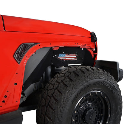 Front Inner Fender Liners Distressed USA Flag(18-24 Jeep Wrangler JL Sahara)-LandShaker