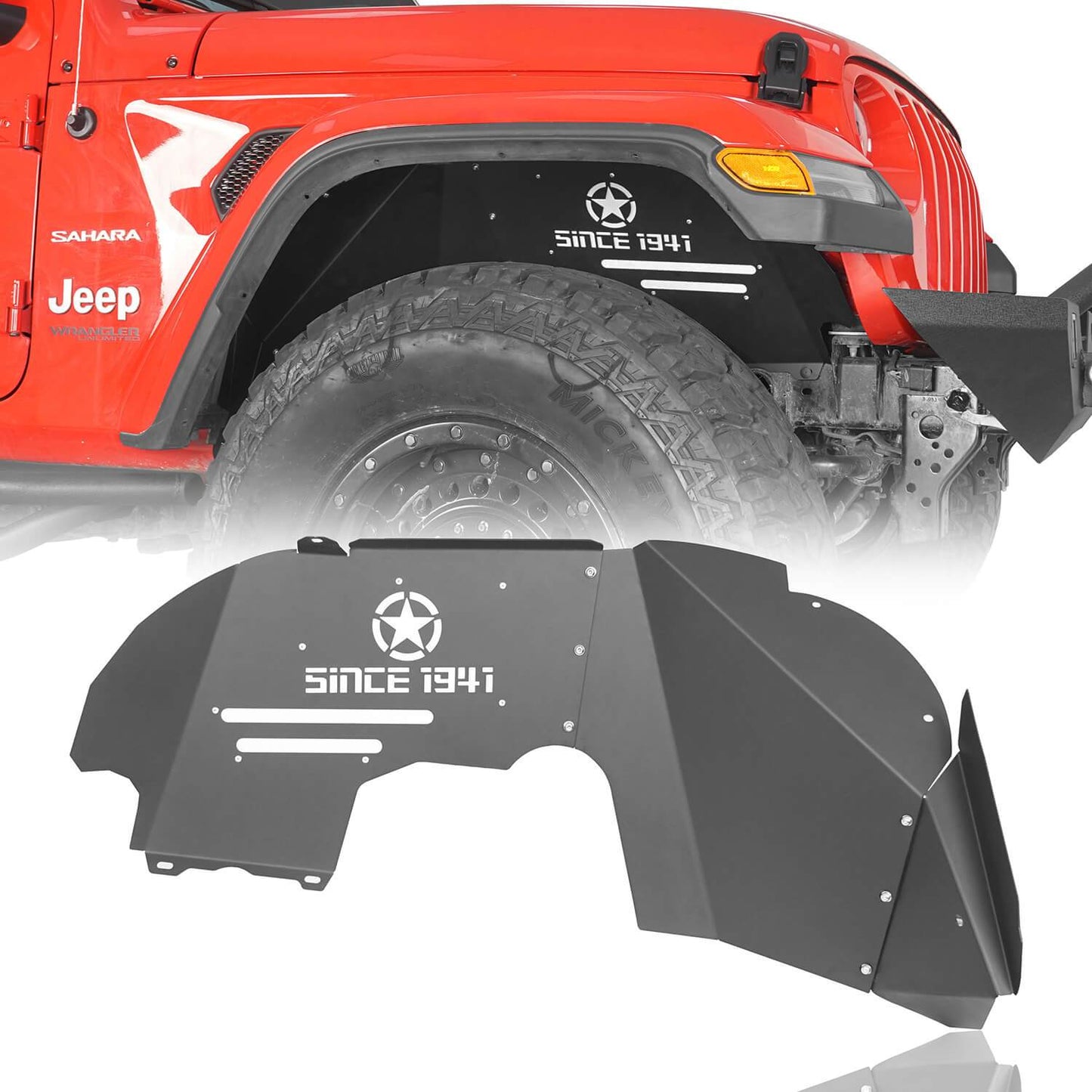 Front Inner Fender Liners Steel w/"Since 1941" Logo(20-24 Jeep Gladiator JT)-LandShaker