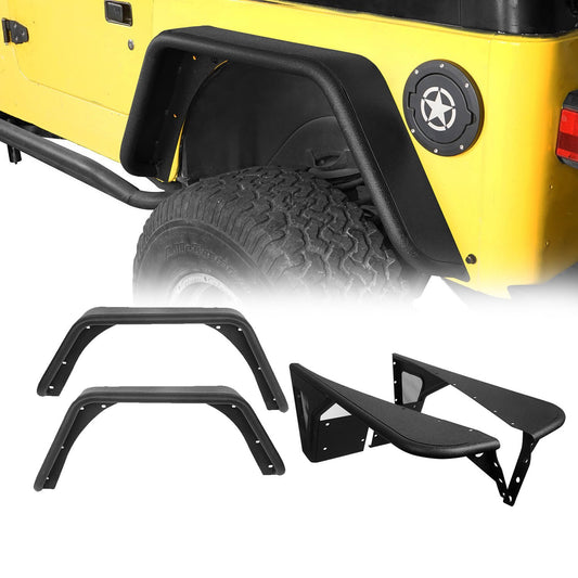 Front & Rear Fender Flares Tubular Fenders(97-06 Jeep Wrangler TJ)-LandShaker