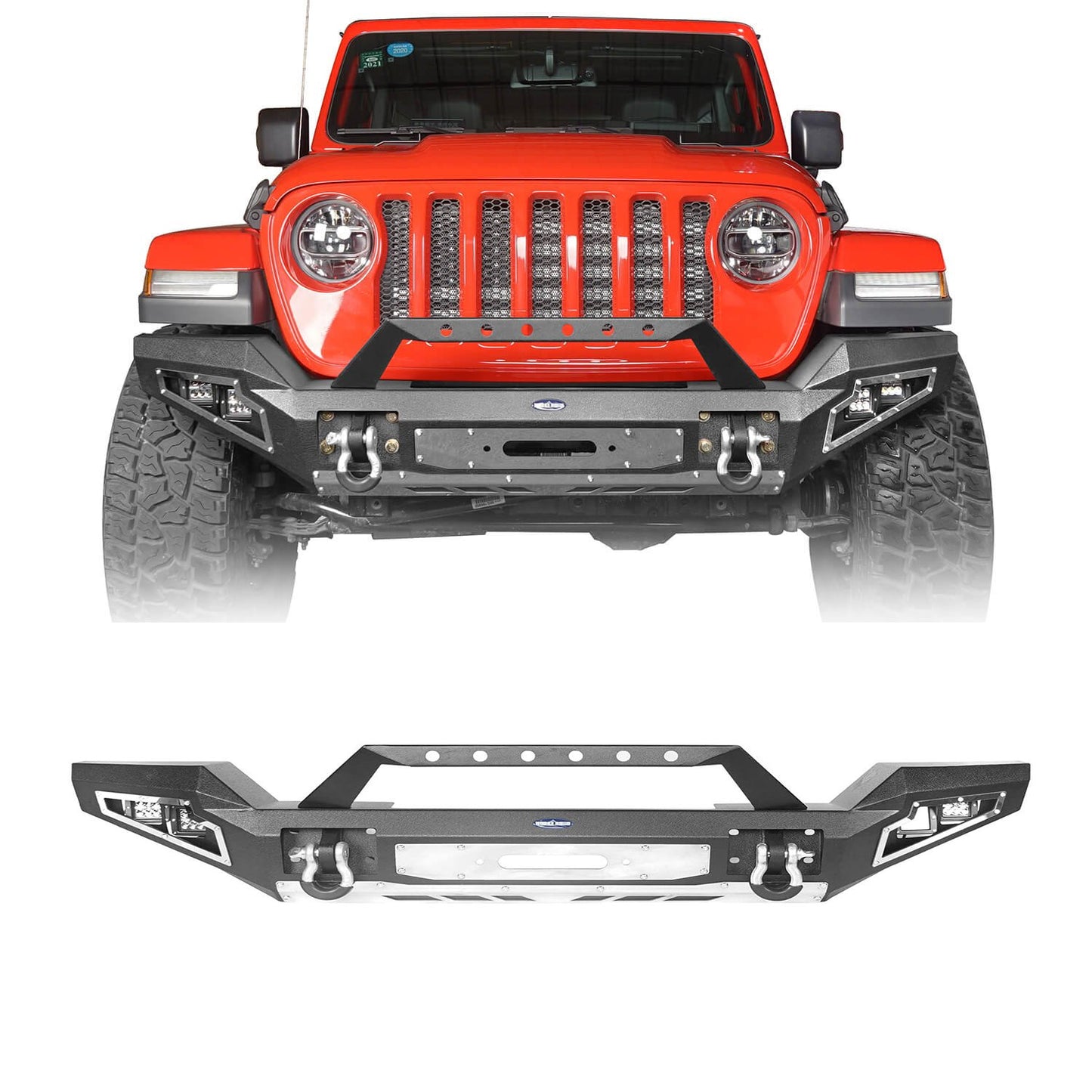 Full Width Front Bumper w/Winch Plate(20-24 Jeep Gladiator JT)-LandShaker