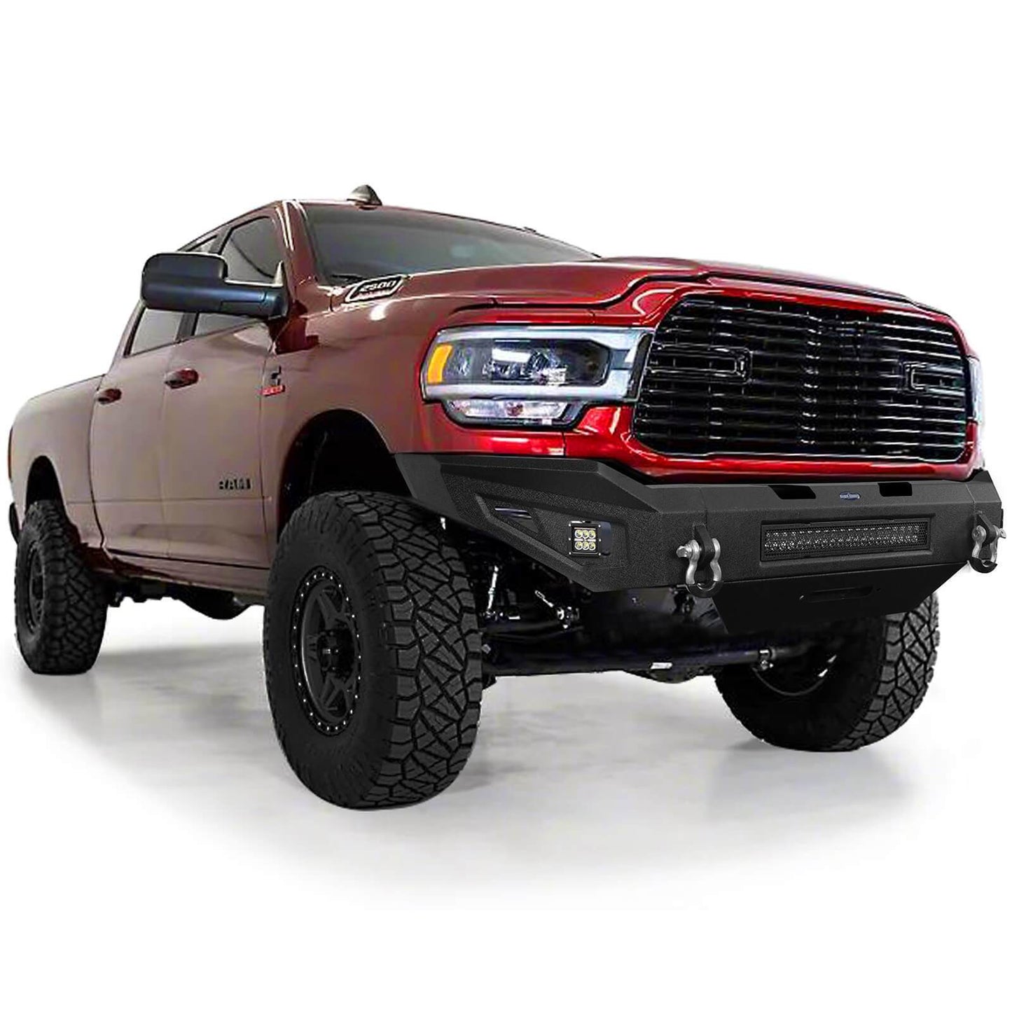 Full Width Front Bumper w/Winch Plate & LED Light Bar(19-24 Ram 2500)-LandShaker