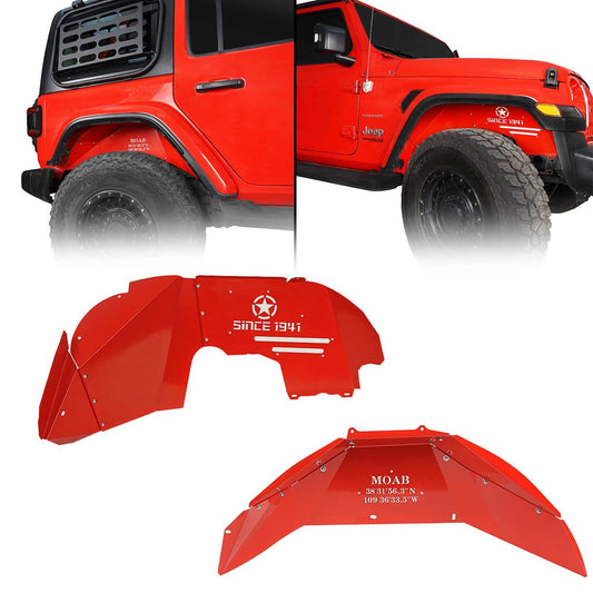 Front & Rear Inner Fender Liners(18-24 Jeep Wrangler JL Excluding 20 Wrangler Rubicon Edition)-LandShaker