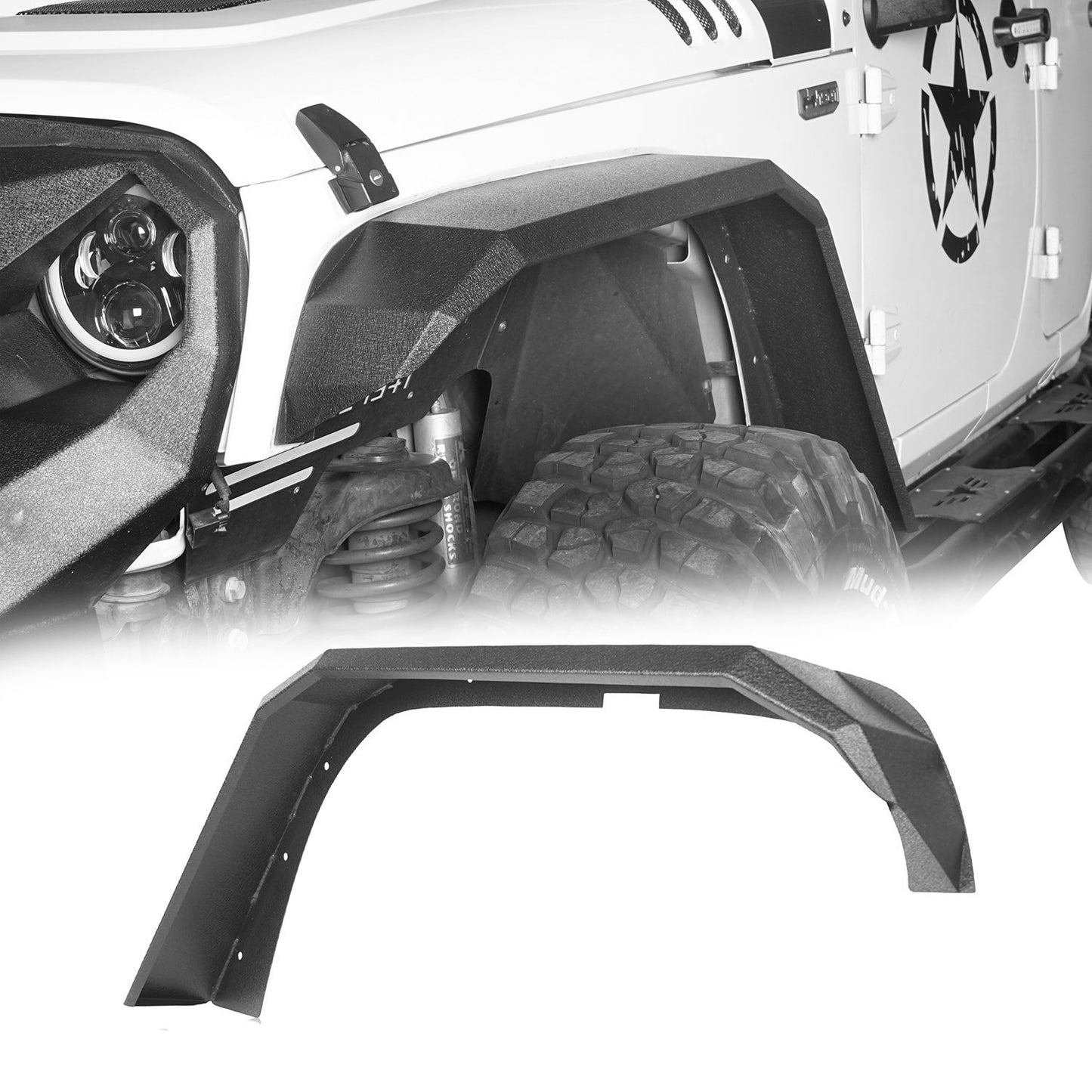 Fender Flares / Front Inner Fender Liners/ Rear Inner Fender Liners(07-18 Jeep Wrangler JK)-LandShaker