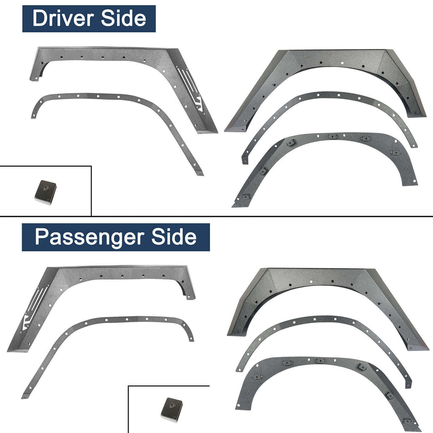 Armour Style Fender Flares(07-18 Jeep Wrangler JK)-LandShaker