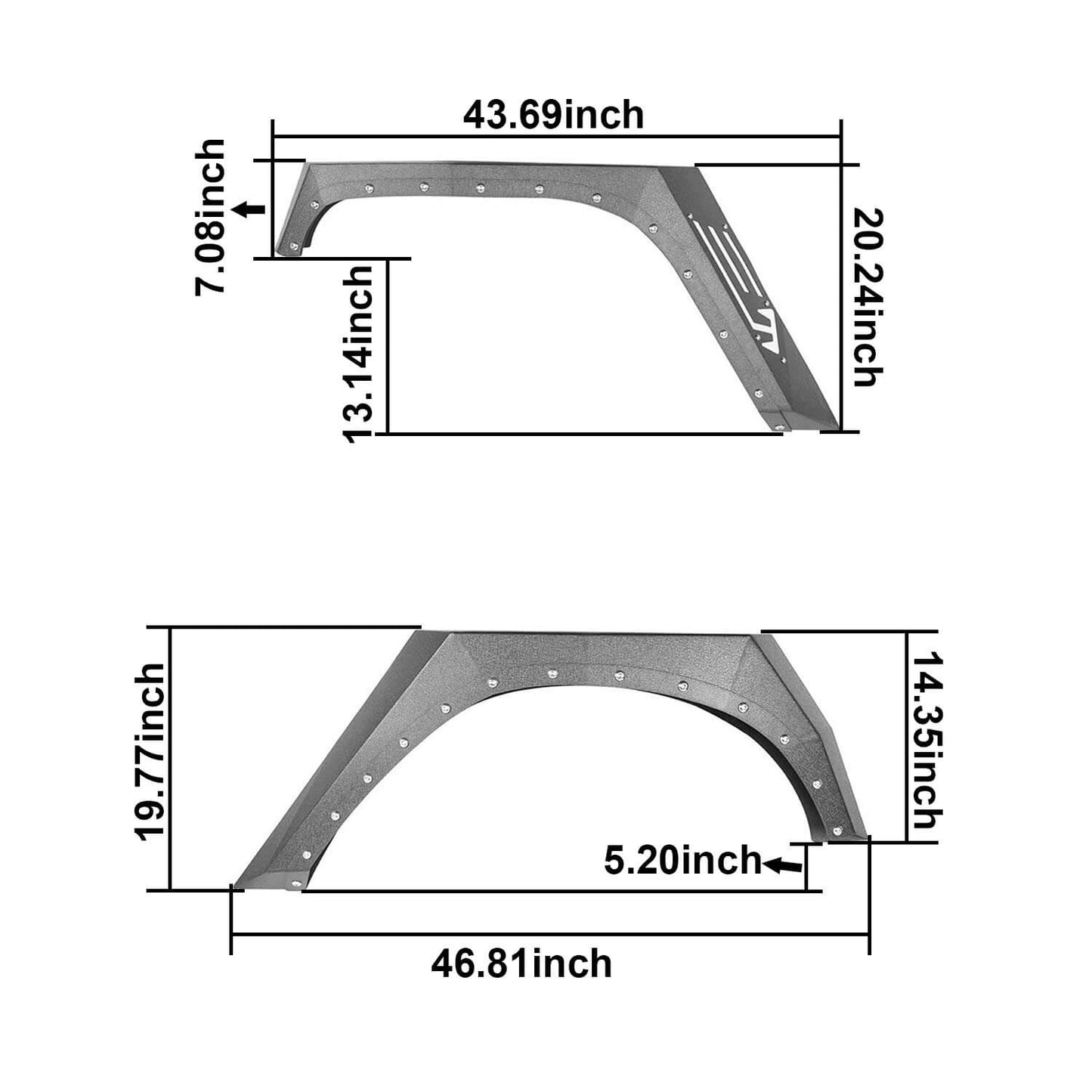 Armour Style Fender Flares(07-18 Jeep Wrangler JK)-LandShaker