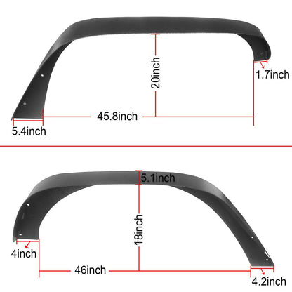 Front & Rear Fender Flares Kit(07-18 Jeep Wrangler JK)-LandShaker